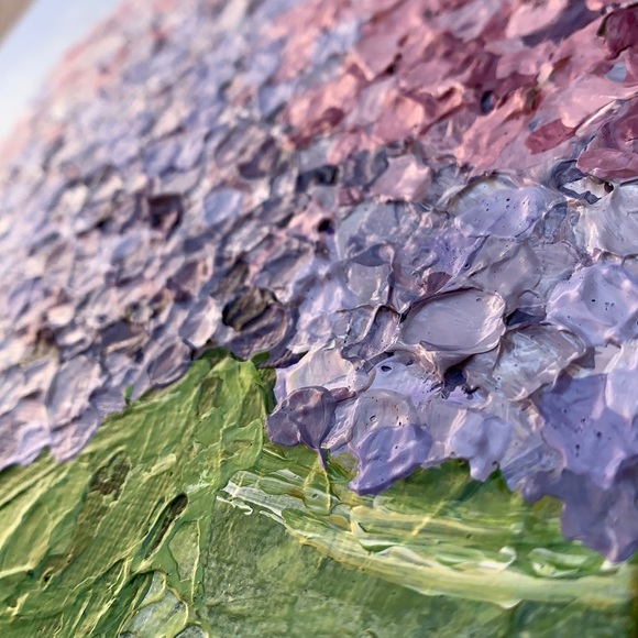New Hydrangeas in Vase Original Abstract Acrylic Painting - Picture 3 of 3